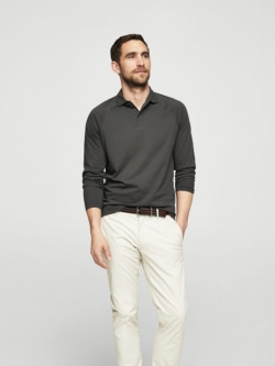 Long sleeves cotton polo