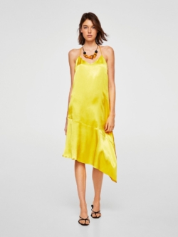 Asymmetrical satin dress