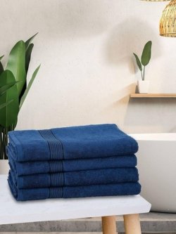 Dnaked Premium Cotton Bath Towel – Navy Blue