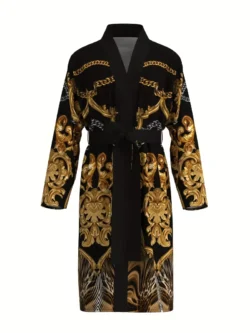 Men's Lightweight Luxury Sleep Robe – Soft Polyester Dressing Gown